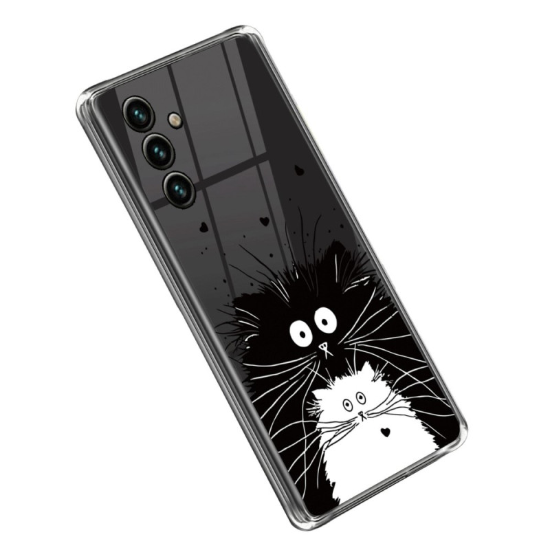 Samsung Galaxy A14 5G / A14 Clear Case Cat Branco Gato Preto