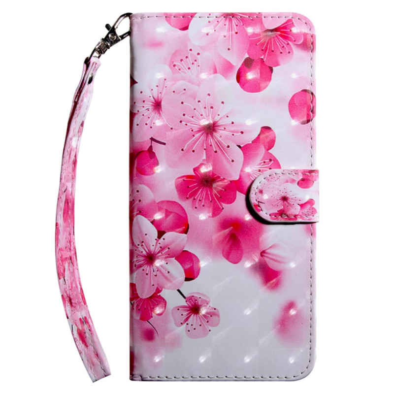 Samsung Galaxy A14 5G / A14 Capa de Cordão Cor-de-Rosa para Flores