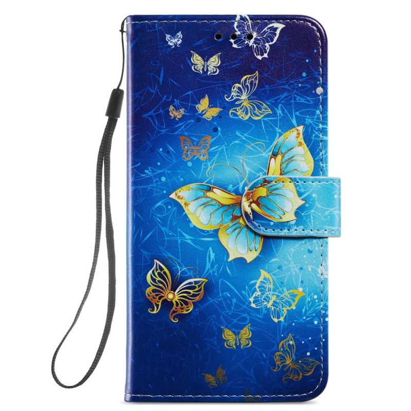 Samsung Galaxy A54 5G Capa de Cordão de Borboleta de Ouro