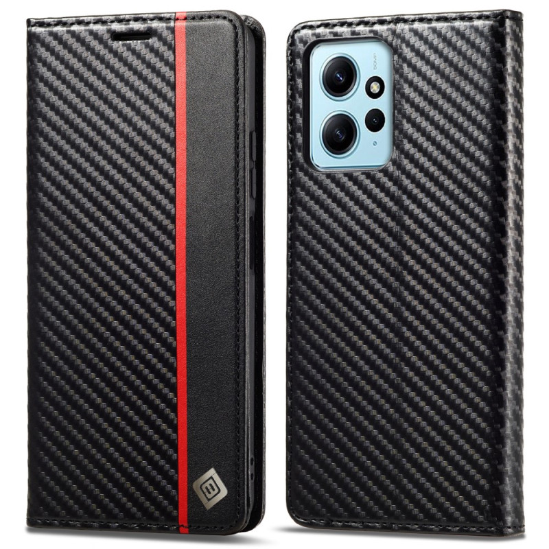 Capa Flip Xiaomi Redmi Note 12 4G Fibra de Carbono LC.IMEEKE