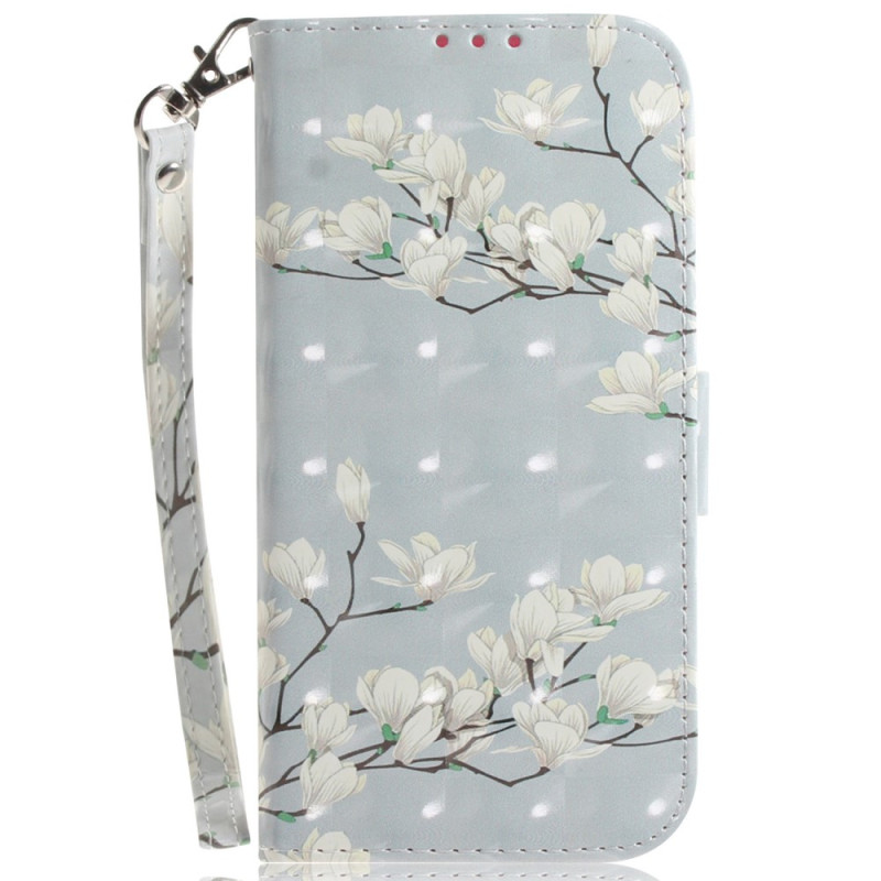 Xiaomi Redmi Note 12/Poco X5 5G Capa de cinta branca de flores