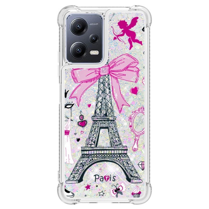Xiaomi Redmi Note 12/Poco X5 5G Glitter Case Torre Eiffel