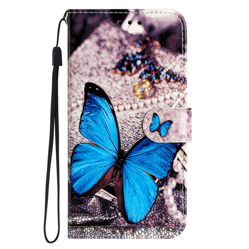 Google Pixel 7A Blue Butterfly Strap Case