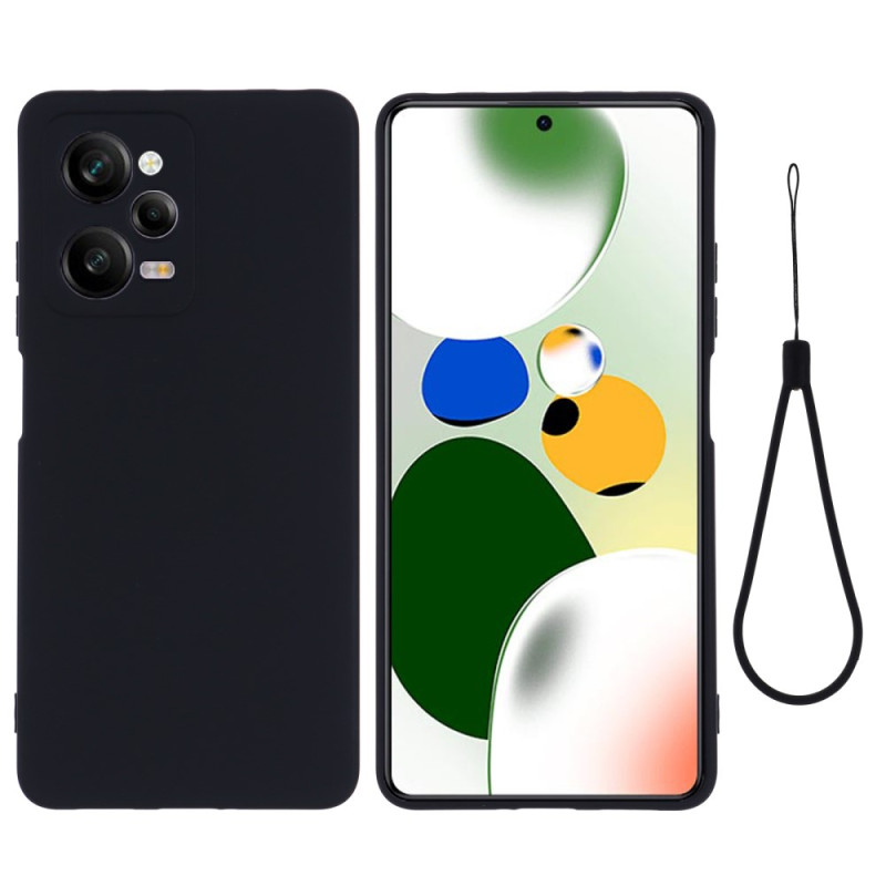 Capa de silicone líquida com cordão para Poco X5 Pro 5G