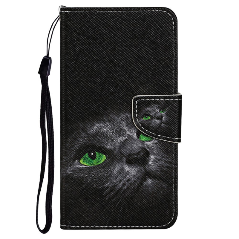 Capa de gato com olhos verdes para Xiaomi Redmi Note 12 Pro/Poco X5 Pro