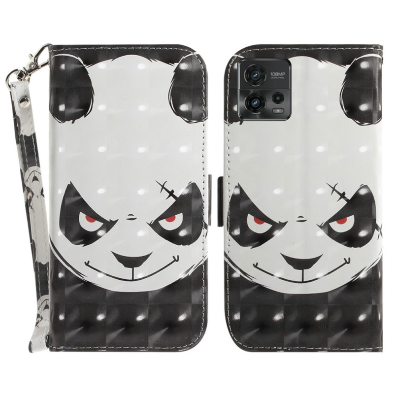 Capa com fita adesiva para Moto G72 Angry Panda