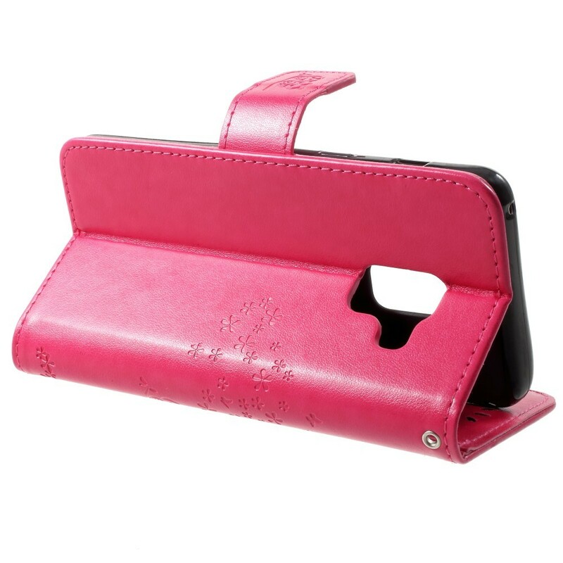 Capa Samsung Galaxy A8 2018 Efeito Couro de Árvore e Corujas