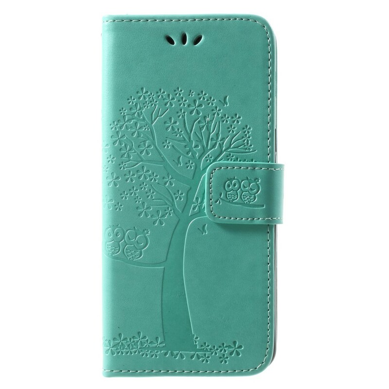 Capa Samsung Galaxy A8 2018 Efeito Couro de Árvore e Corujas