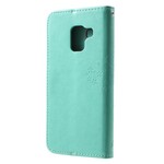 Capa Samsung Galaxy A8 2018 Efeito Couro de Árvore e Corujas