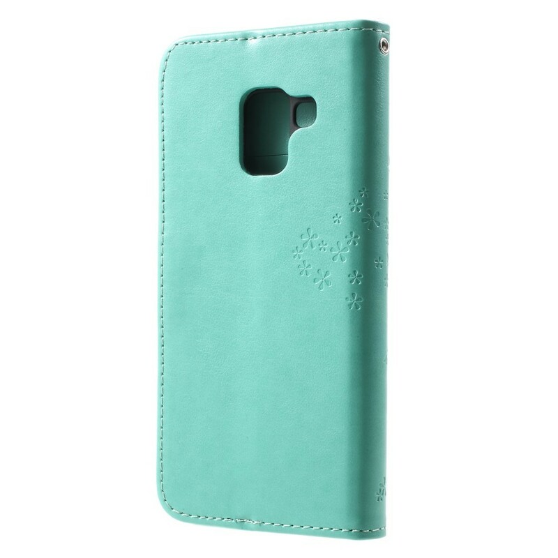 Capa Samsung Galaxy A8 2018 Efeito Couro de Árvore e Corujas