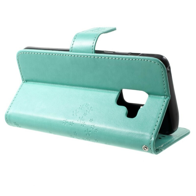 Capa Samsung Galaxy A8 2018 Efeito Couro de Árvore e Corujas