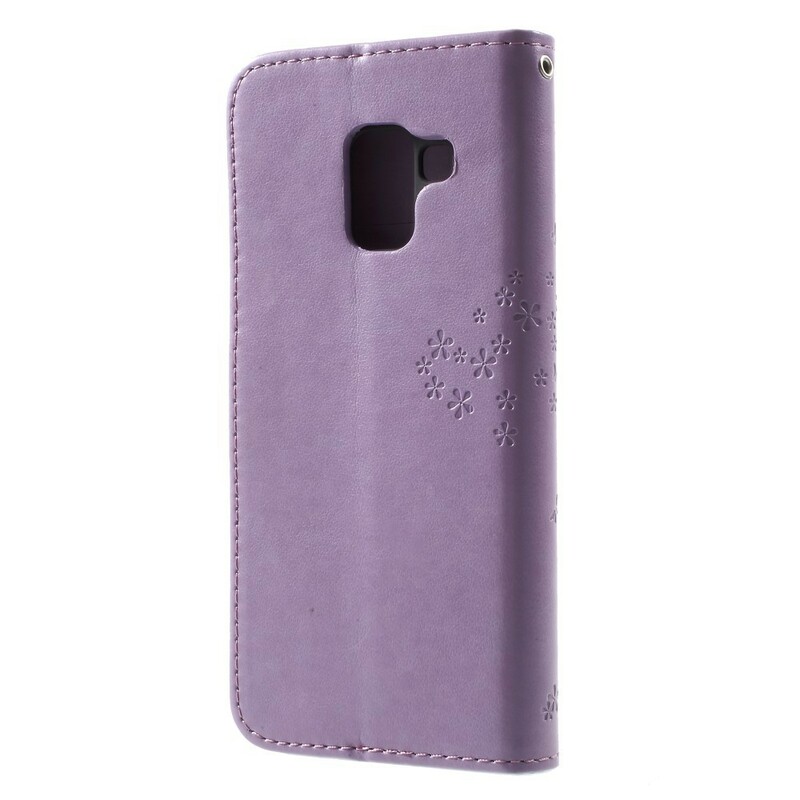 Capa Samsung Galaxy A8 2018 Efeito Couro de Árvore e Corujas