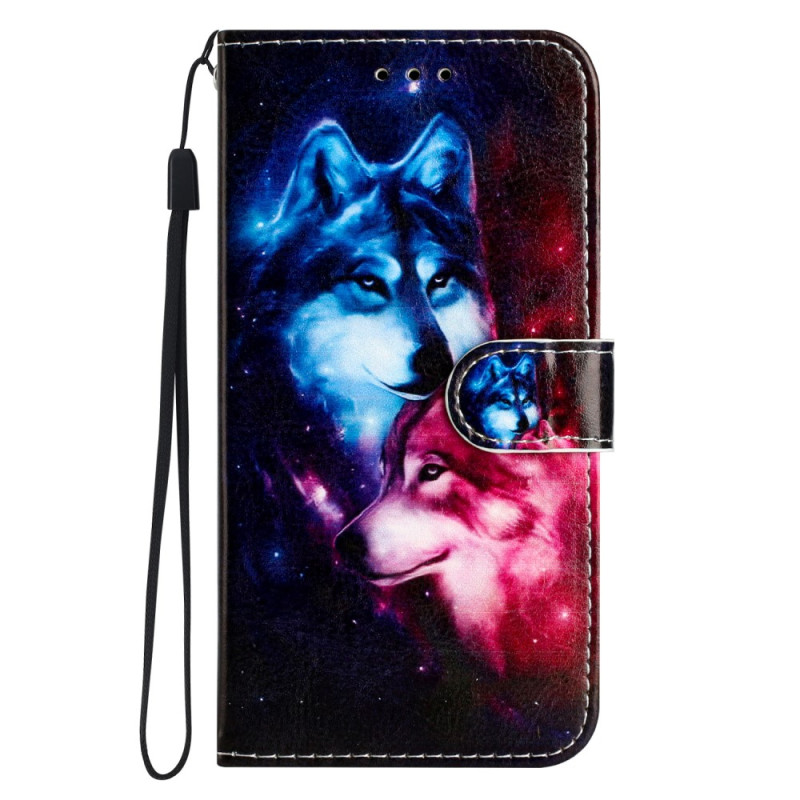 Capa com fita adesiva para Sony Xperia 10 V Couple of Wolves