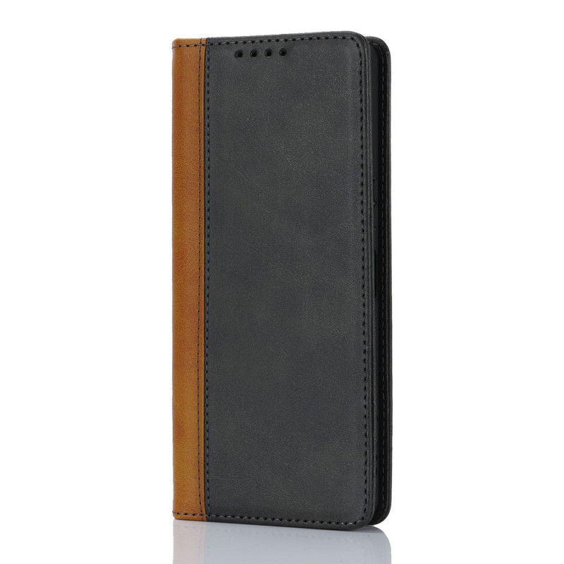Capa Flip Cover Sony Xperia 1 V com efeito de pele em dois tons