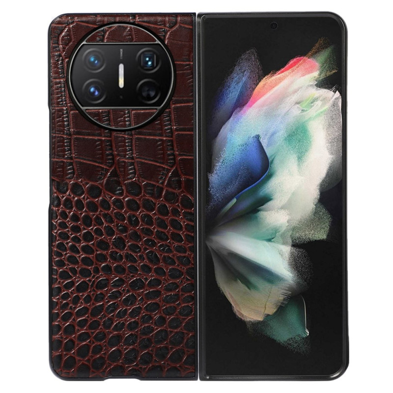 Capa Huawei Mate X3 Couro Genuíno Estilo Crocodilo