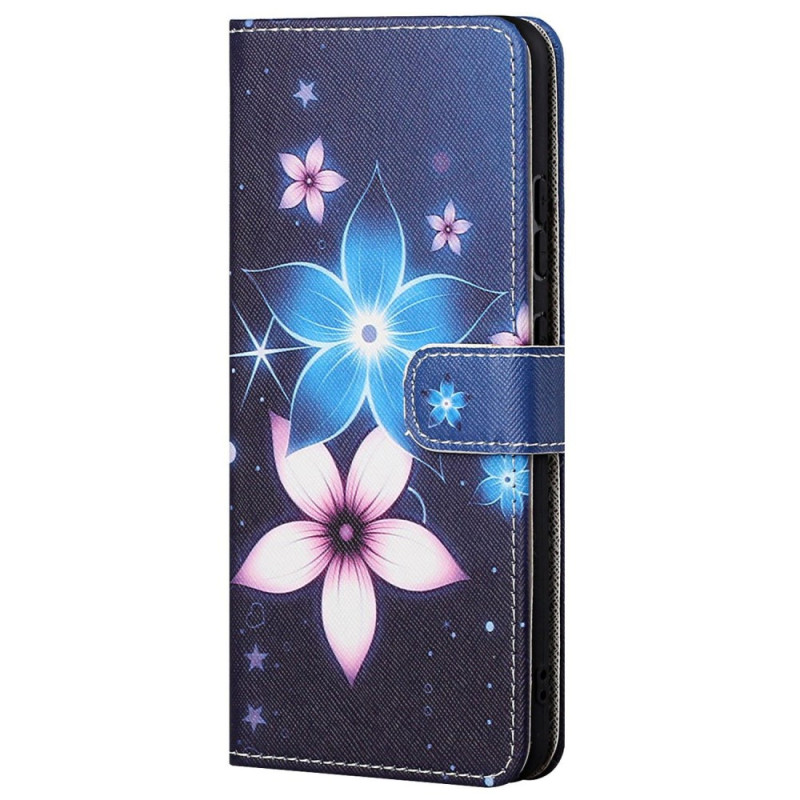 Capa para Moto G62 5G com banda para flores da lua