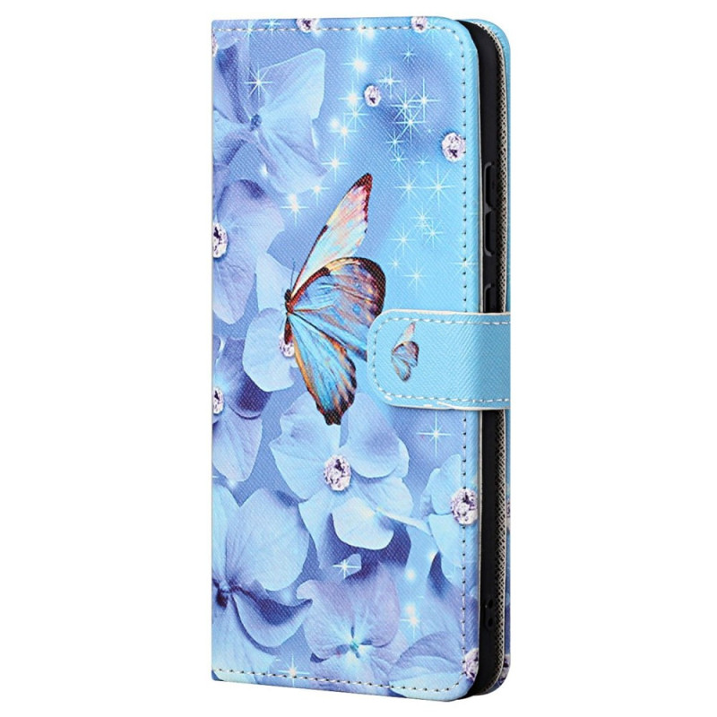 Capa para Moto G62 5G Diamond Butterfly Strap