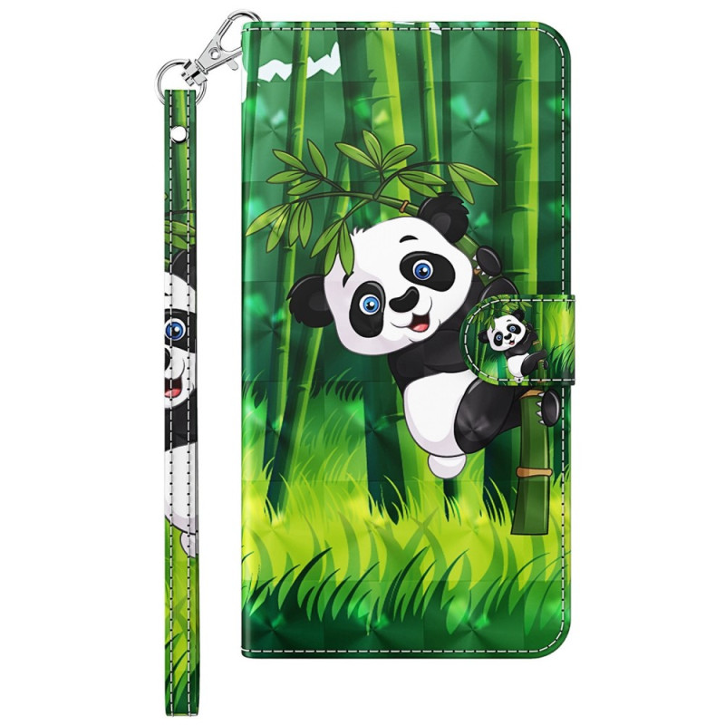 Capa com fita de bambu para Moto G62 5G Panda