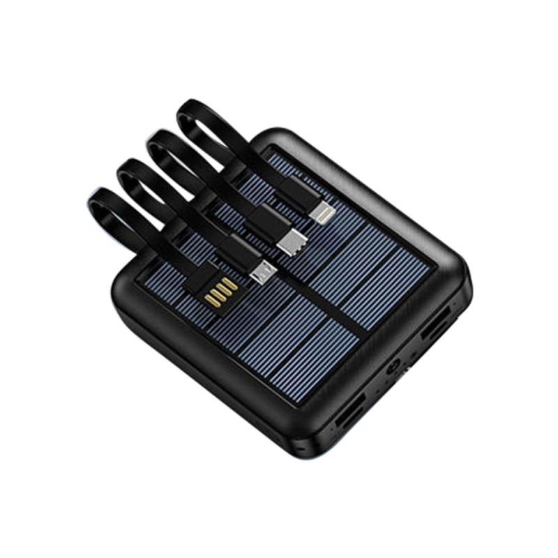 Bateria externa solar multi-cabo