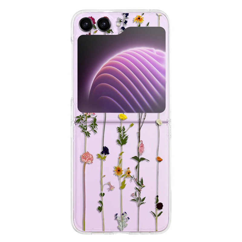 Capa para Samsung Galaxy Z Flip 5 Transparente Flores Pequenas