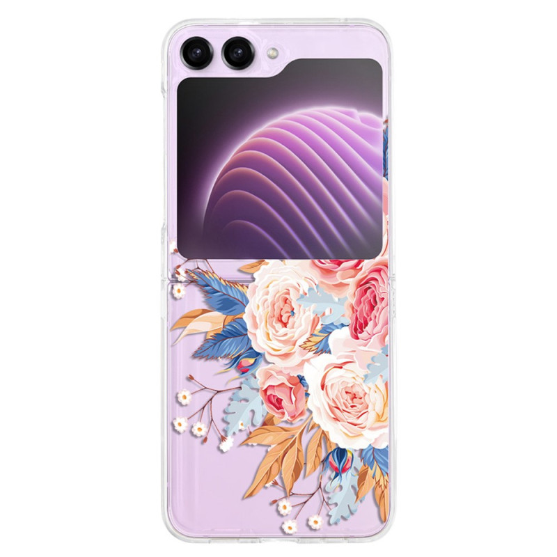 Samsung Galaxy Z Flip 5 Capa transparente Flores bonitas