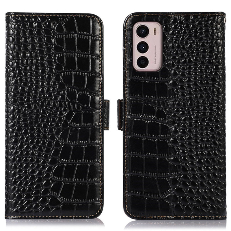 Capa para Moto G42 RFID estilo crocodilo