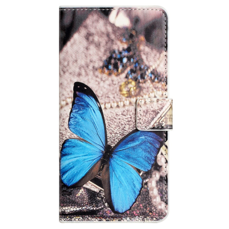 Capa borboleta azul para Xiaomi Redmi 12