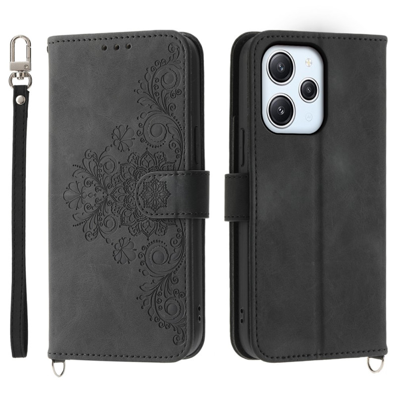 Capa Xiaomi Redmi 12 Lace Flower com alça e alça de ombro