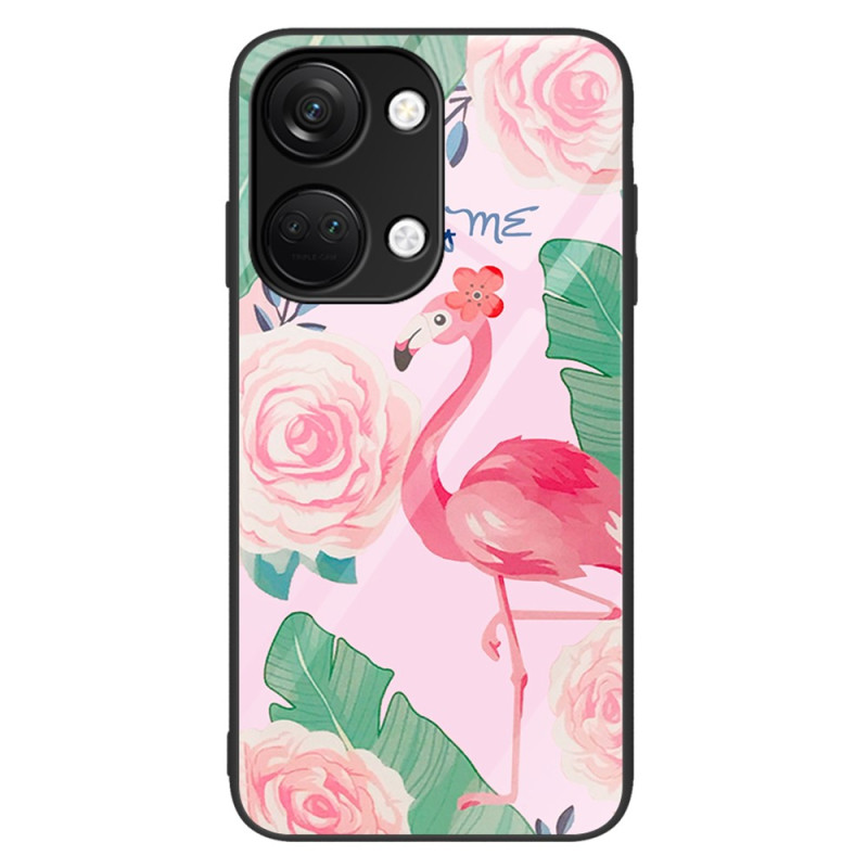 Capa para OnePlus Nord 3 5G em vidro temperado rosa flamingo