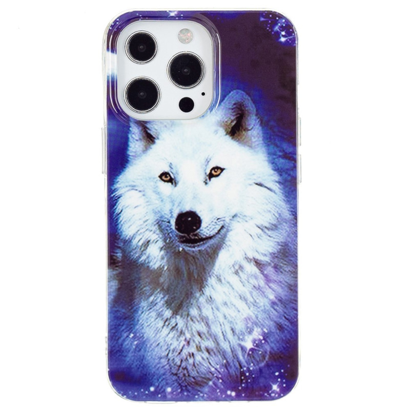 Capa iPhone 15 Pro Fluorescent White Wolf