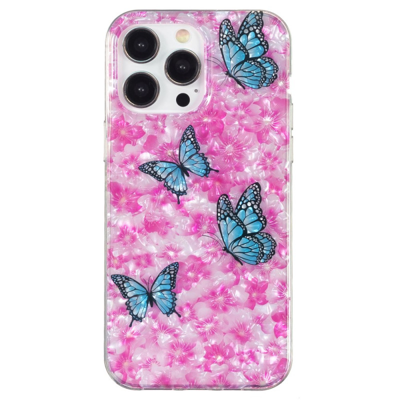 Capa para iPhone 15 Pro Flores e borboletas
