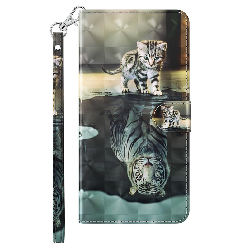 Capa 3D Kitten Dream para iPhone 15 Pro com correia