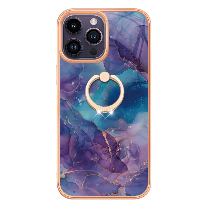 Capa de mármore para iPhone 15 Pro Max com anel de suporte