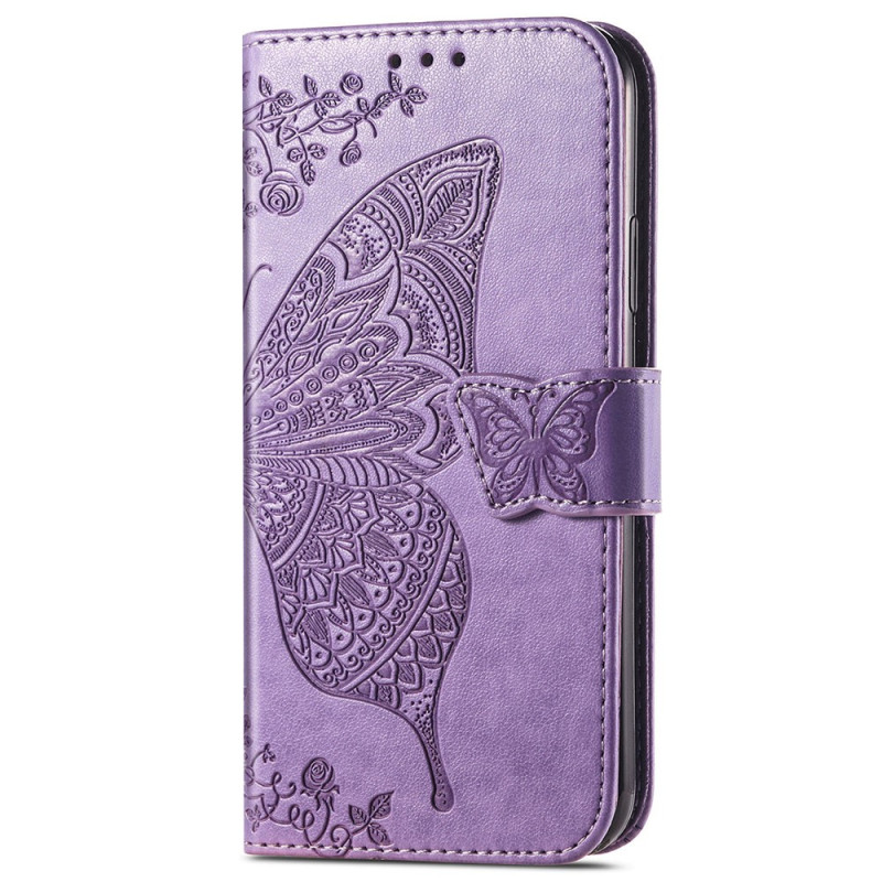 Capa para iPhone 15 Pro Max com fita em forma de borboleta barroca