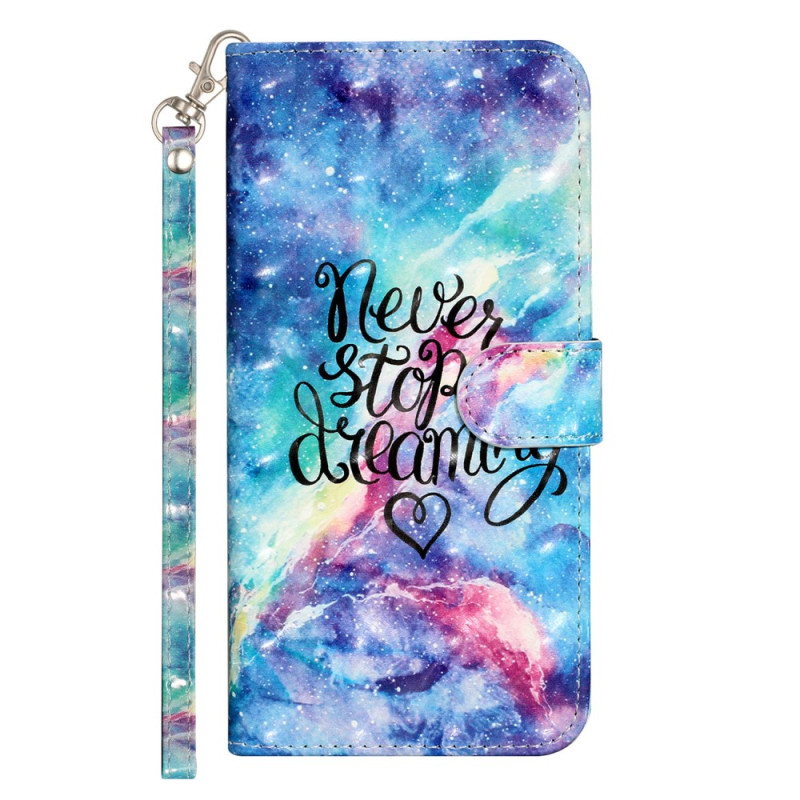 Capa para iPhone 15 Pro Max Never Stop Dreaming 3D com correia