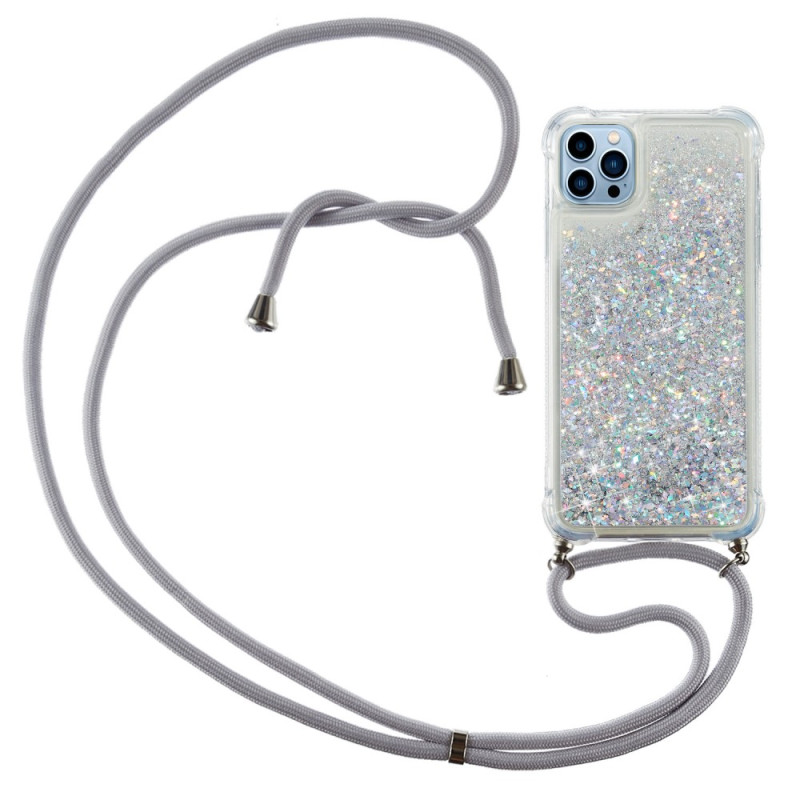 Capa para iPhone 15 Pro Max com cordão
 brilhante