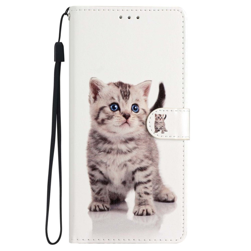 Capa com cordão para iPhone 15 Cute Cat