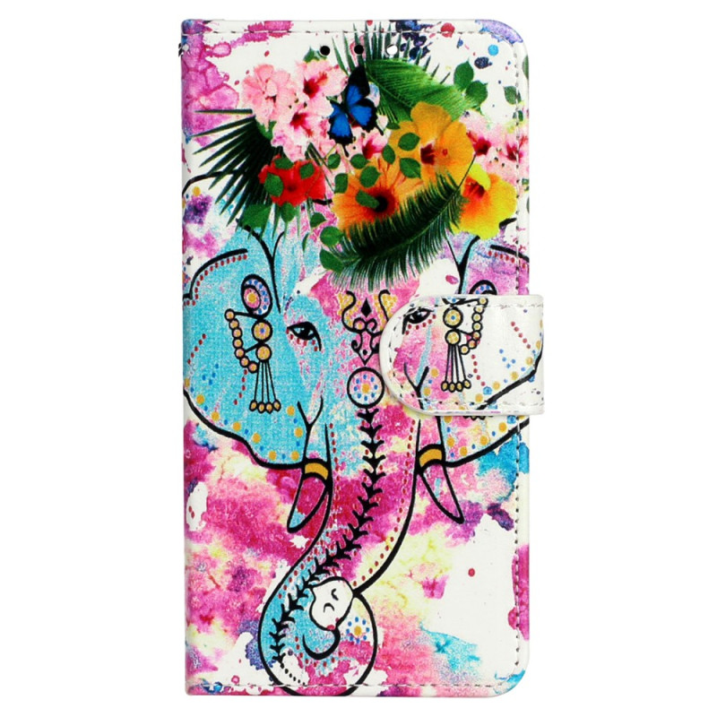 Capa para iPhone 15 com fita adesiva de elefante em aguarela