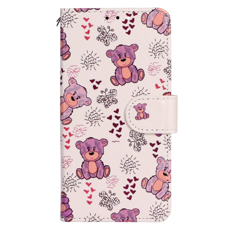 Capa ursinho de peluche para iPhone 15 Plus com correia