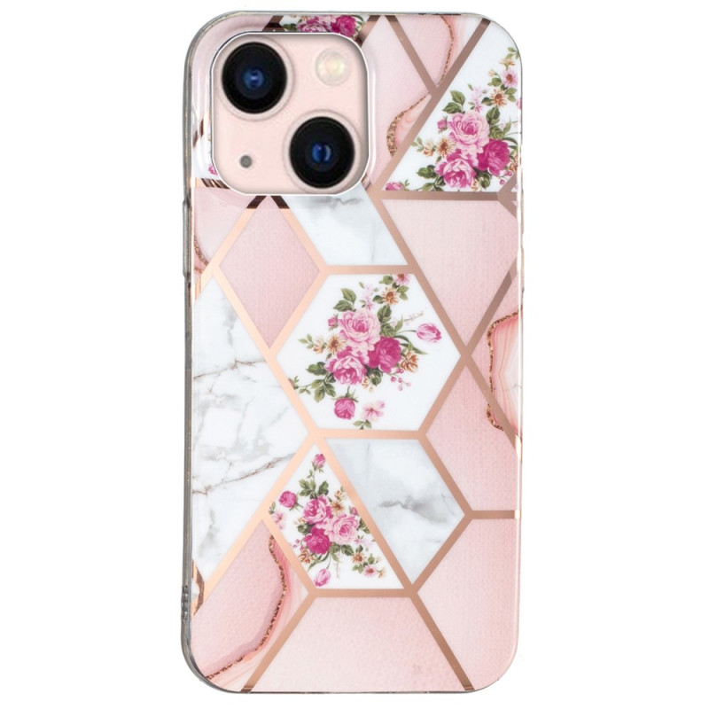 Capa iPhone 15 Plus Marble Floral