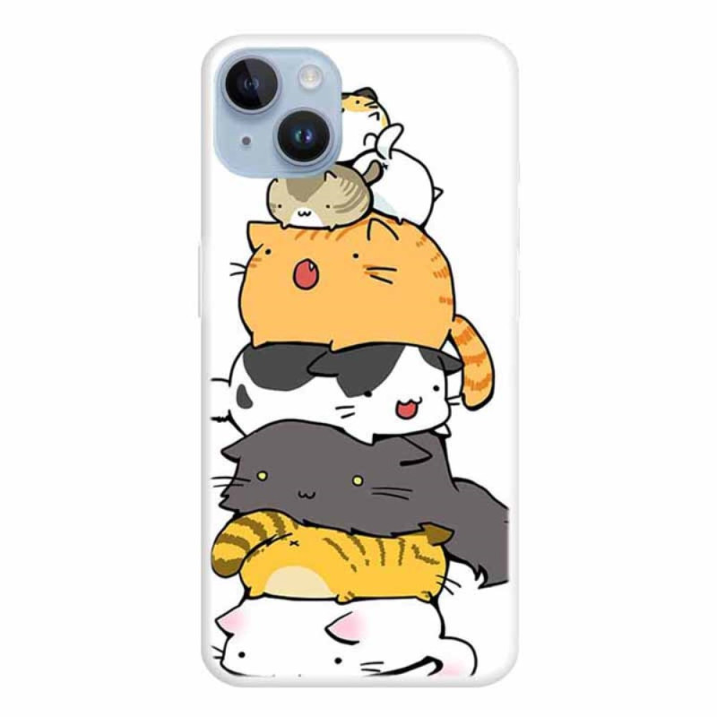 Capa iPhone 15 Plus Tas de Chats