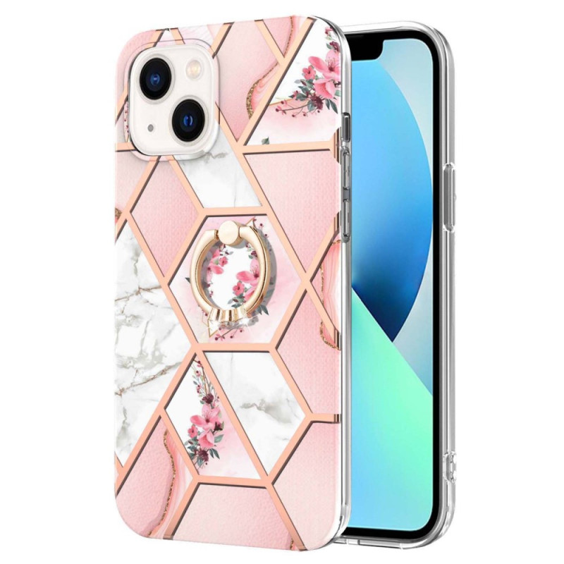 Capa para iPhone 15 Plus Suporte para anéis de flores