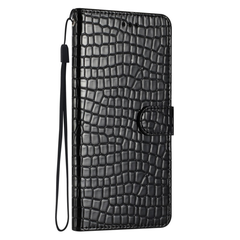 Capa estilo crocodilo para iPhone 15 Plus com correia