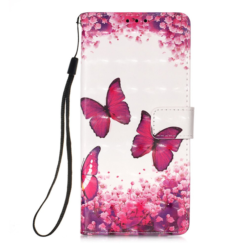 Capa iPhone 15 Pro Pequenas borboletas com correia