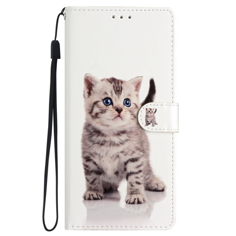 Capa para iPhone 15 Pro Gato pequeno com cordão de segurança