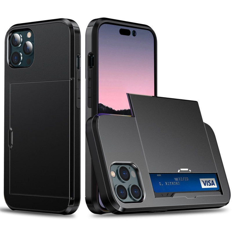 Capa para iPhone 15 Pro com suporte deslizante para cartões