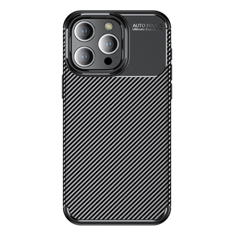 Capa para iPhone 15 Pro com textura de fibra de carbono