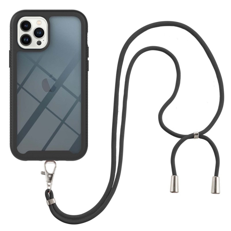 Capa com cordão transparente para iPhone 15 Pro Max