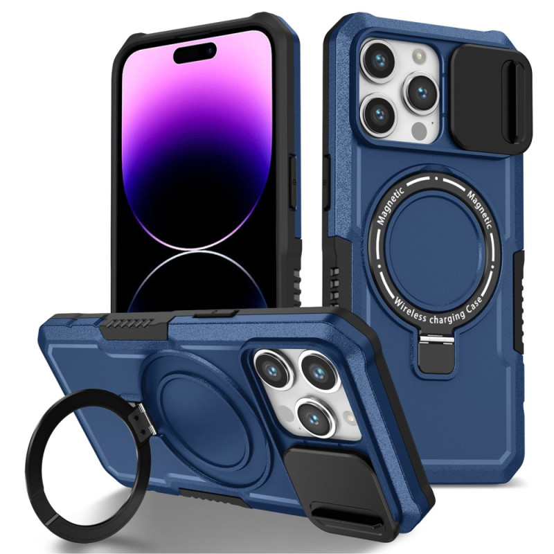 Capa para iPhone 15 Pro Max com suporte e proteção da protecção para lente
