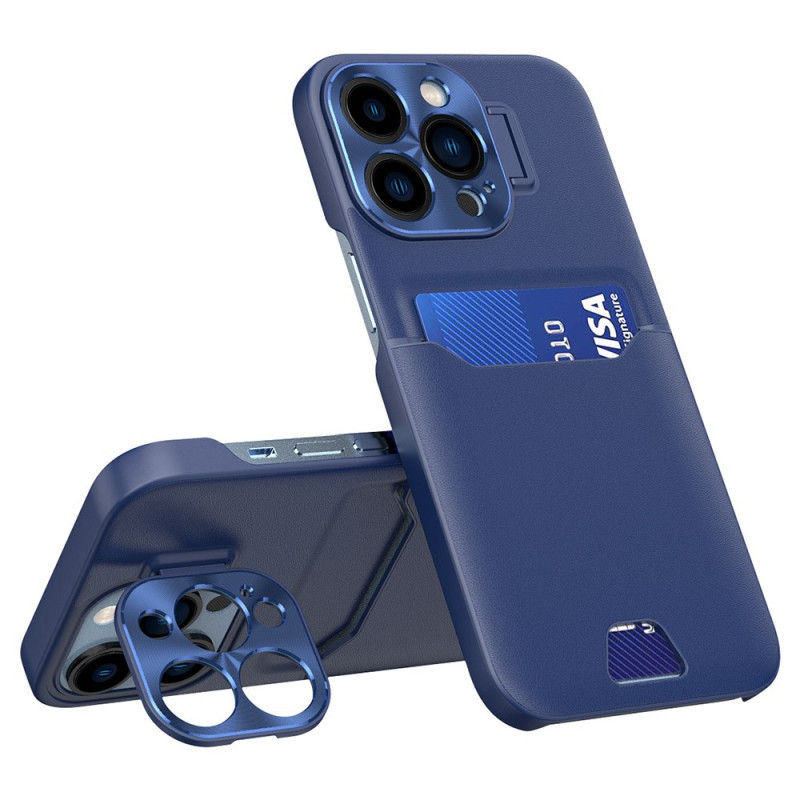 Capa para iPhone 15 Pro Max Suporte para moldura de câmara e suporte para cartão